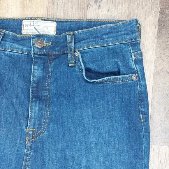 Free People High Rise Stretch Skinny Jeans Sz 30R Dark Wash 61855-16515125 - Picture 4 of 16